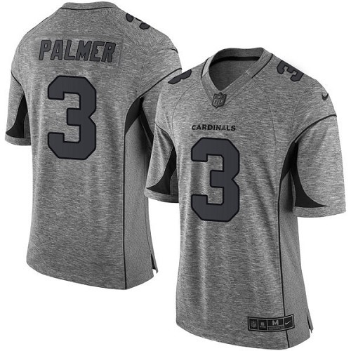 Men's Elite Carson Palmer Nike Jersey Gray - #3 Gridiron NFL Arizona Cardinals